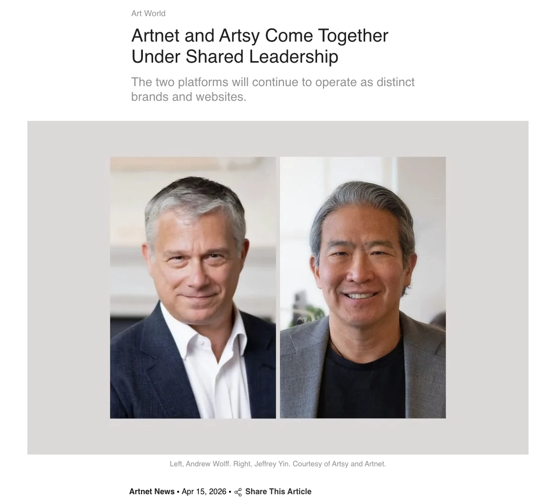 Center for Art Law Clipping Artnet Artsy Merger
