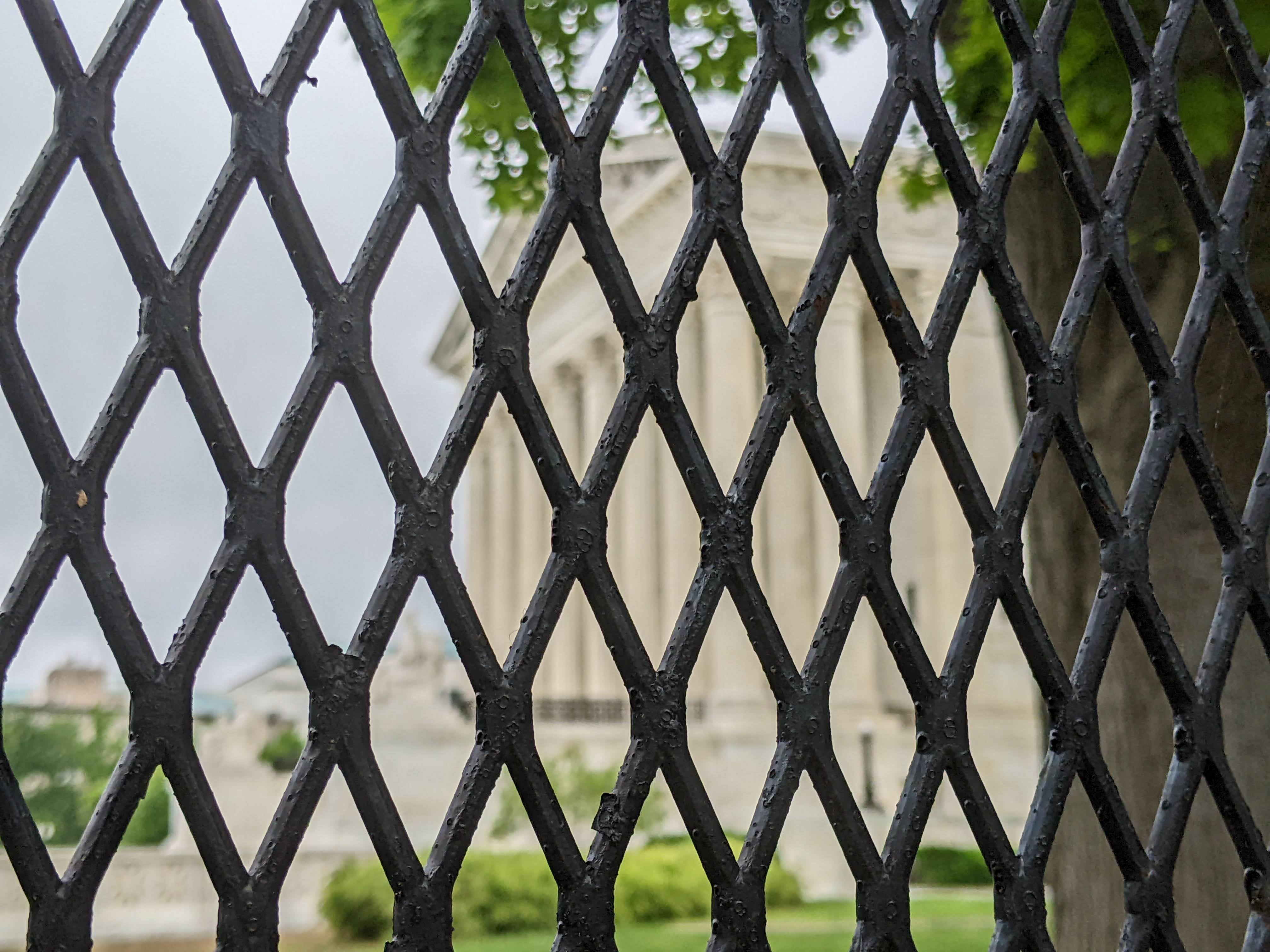 Supreme Court behind a fence