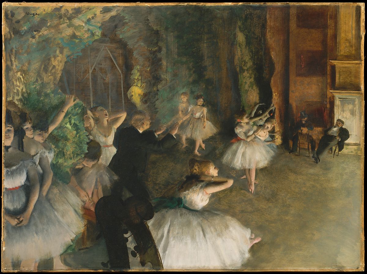 The Rehearsal of the Ballet Onstage. ca, 1874 Edgar Degas; Courtesy of the Metropolitan Museum of Art