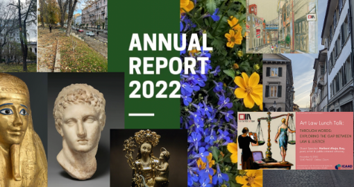 collage of images from 2022 including annual report, view of old town in Zurich and some current events
